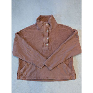 Women's REI COOPERATIVE Wallace Lake Pullover Lt Mauve Brown Fleece Sweatshirt M